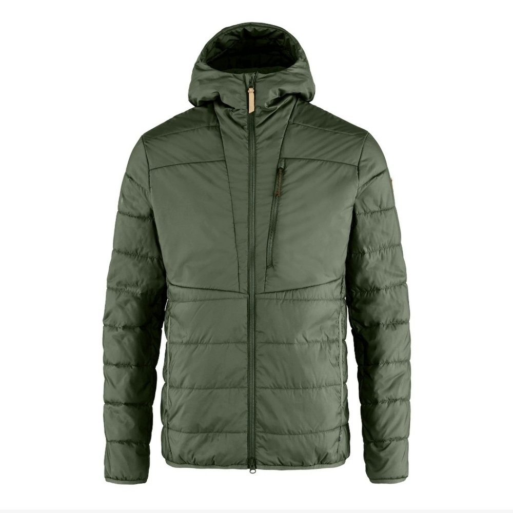 Fjallraven "Keb Padded Hoodie". Long Sleeve. Lightweight. Green. Men Size S.